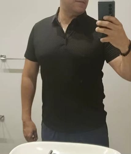 Customer photo review of Capri - Men's Ultra Comfortable Polo Shirt