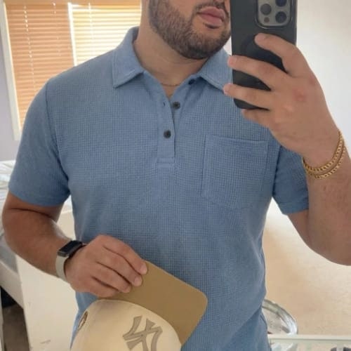 Customer photo review of Capri - Men's Ultra Comfortable Pocket Polo Shirt