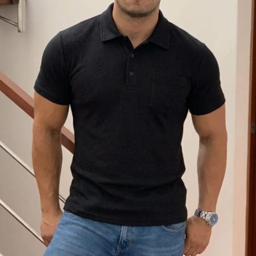 Customer photo review of Capri - Men's Ultra Comfortable Pocket Polo Shirt
